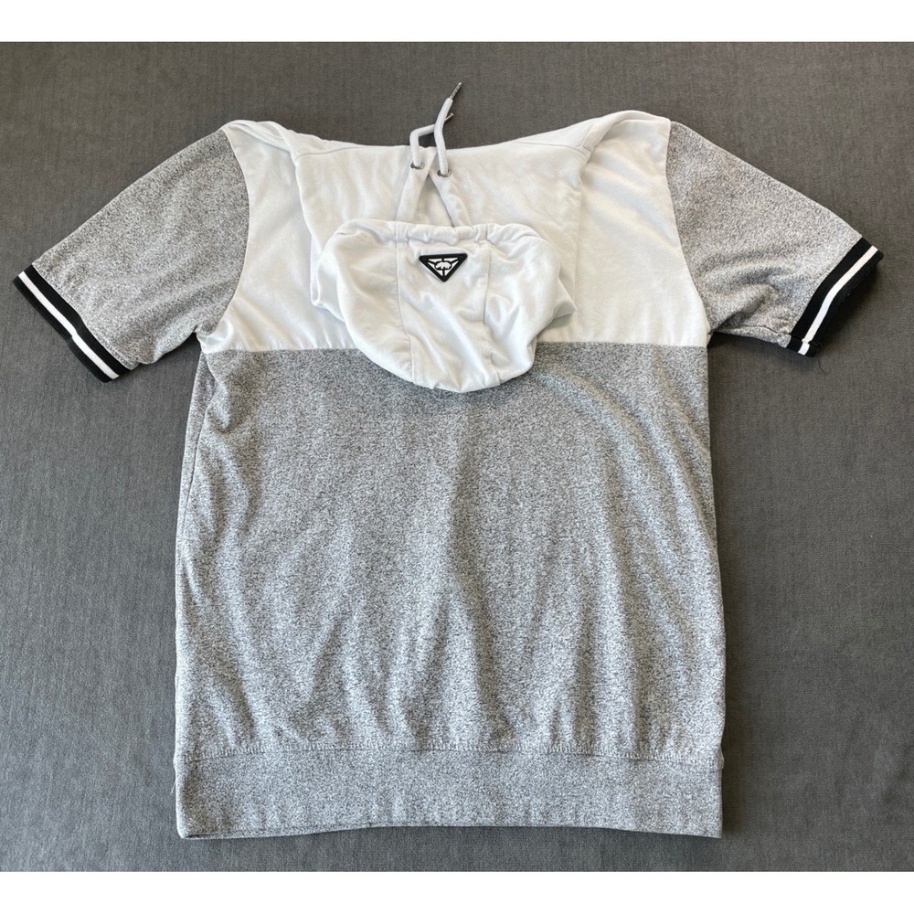 Ecko Unlimited Short Sleeve Hoodie T Shirt Mens Logo Gray White Y2K Streetwear - Picture 2 of 8
